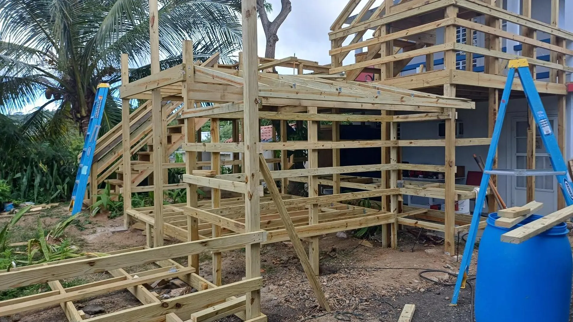 Luxury tent Rooster Run Glamping Camping Has Rooftop And Off The Ground Glamping Experience For 1 To 16 In A Single Tent And Views Of The Rain Forrest And To Culebra Across The Atlantic Ocean W Tents, Linens, Deluxe Air Beds, Warm Shower And More At A Great Pric Vieques