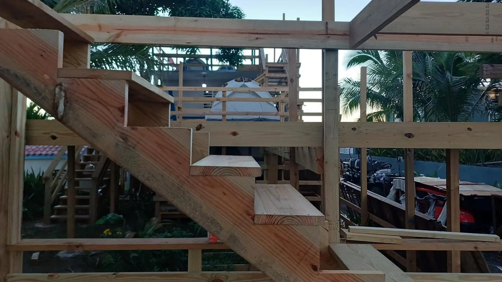 Rooster Run Glamping Camping Has Rooftop And Off The Ground Glamping Experience For 1 To 16 In A Single Tent And Views Of The Rain Forrest And To Culebra Across The Atlantic Ocean W Tents, Linens, Deluxe Air Beds, Warm Shower And More At A Great Pric Vieques Luxury tent